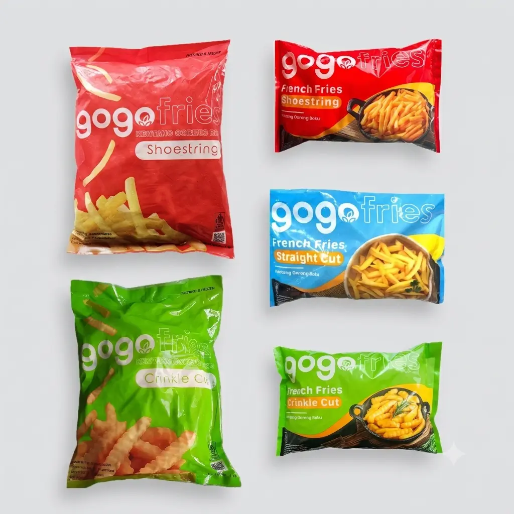 Kemasan Gogo Fries kentang frozen