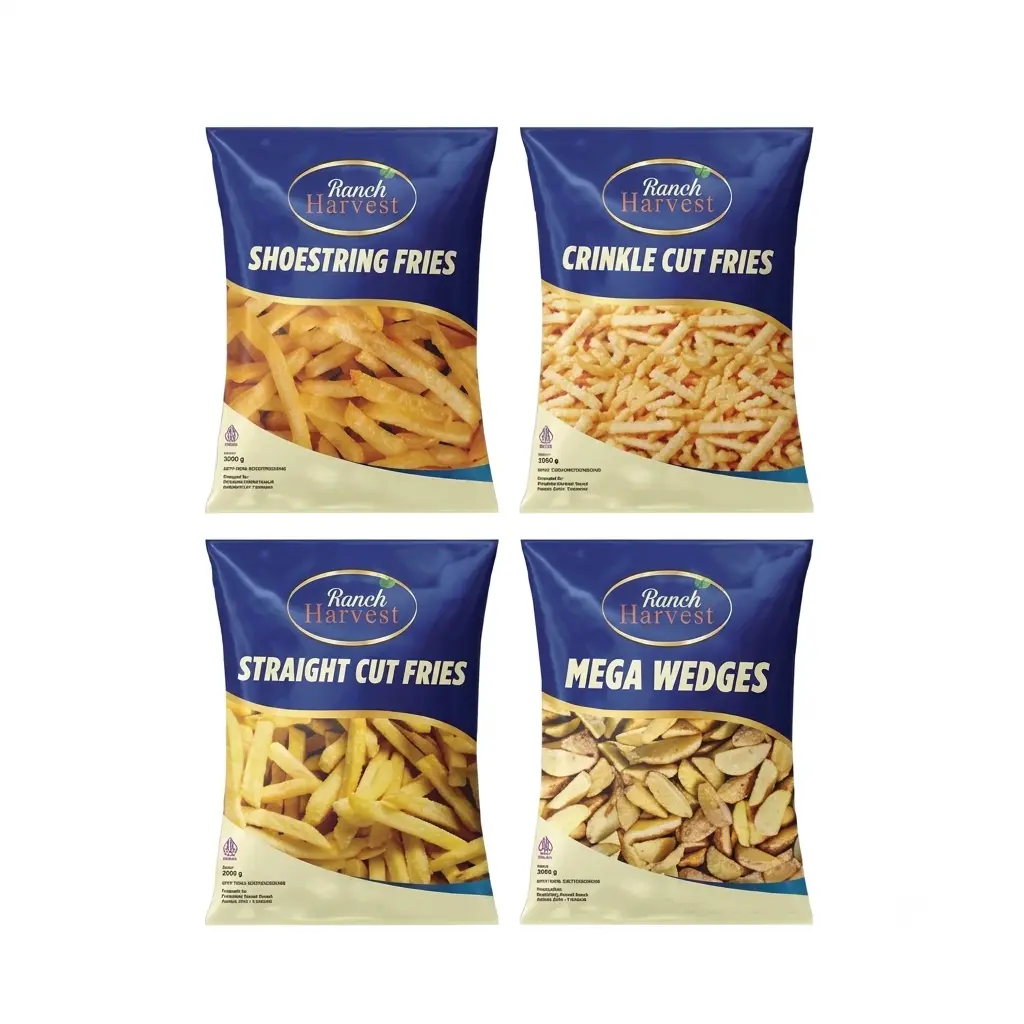 Kemasan Ranch Harvest kentang frozen