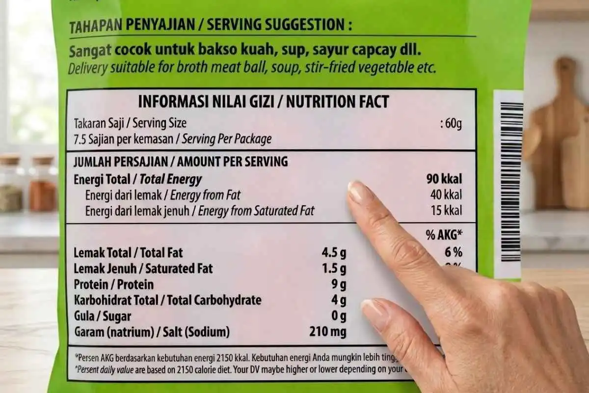 Cara membaca informasi nilai gizi pada kemasan frozen food