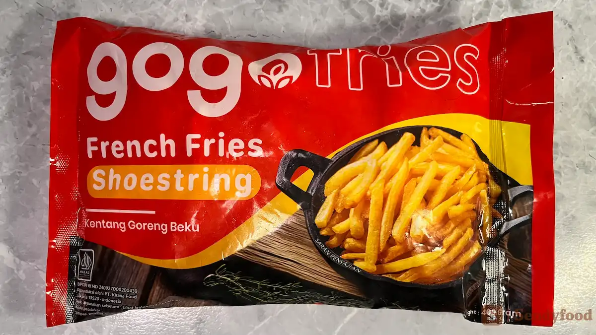Kemasan depan Gogo kentang goreng 400 gram varian Shoestring